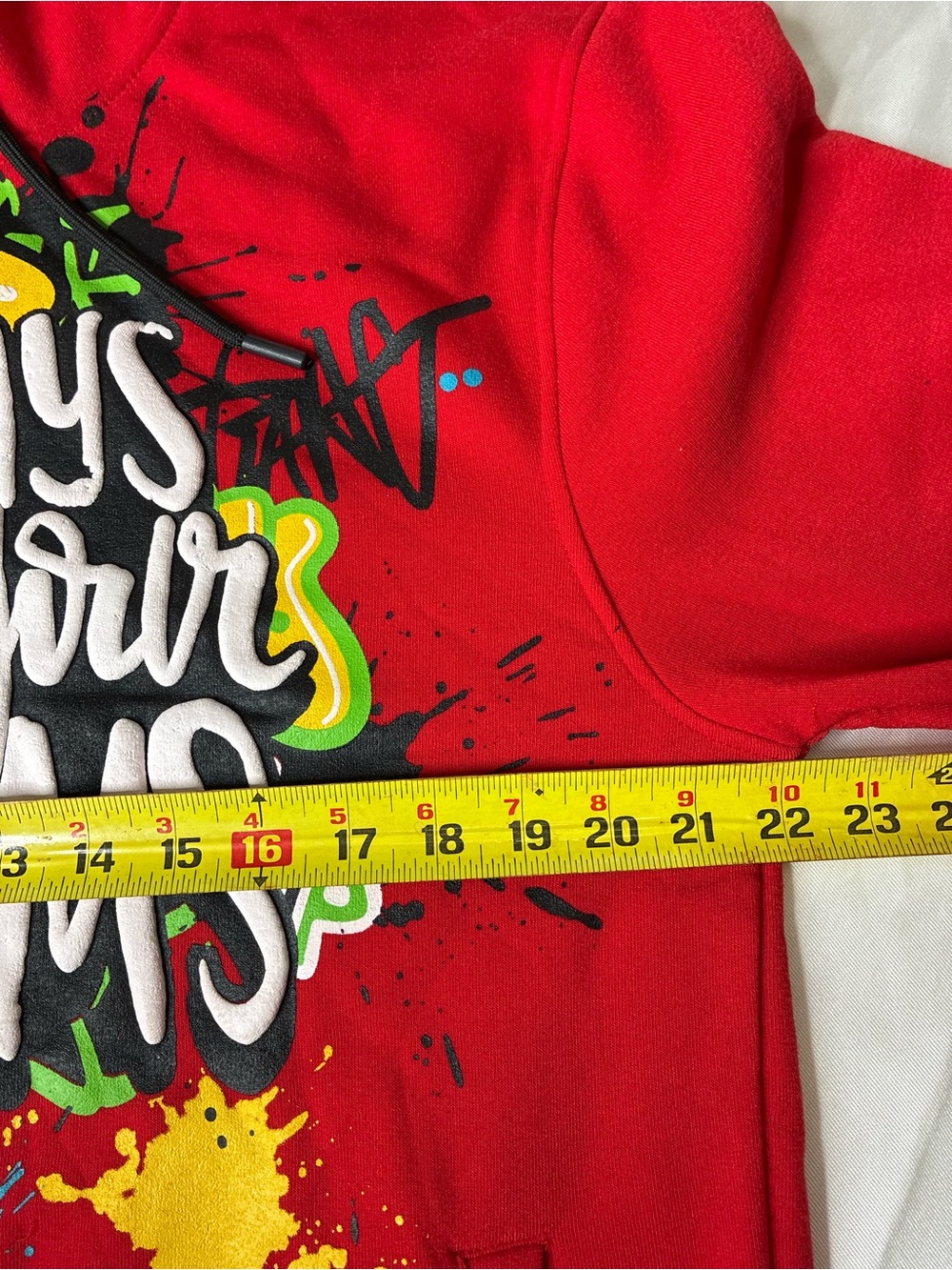 Red Graphic Crewneck Hoodie - Always Chase Your Dreams - Picture 7 of 9